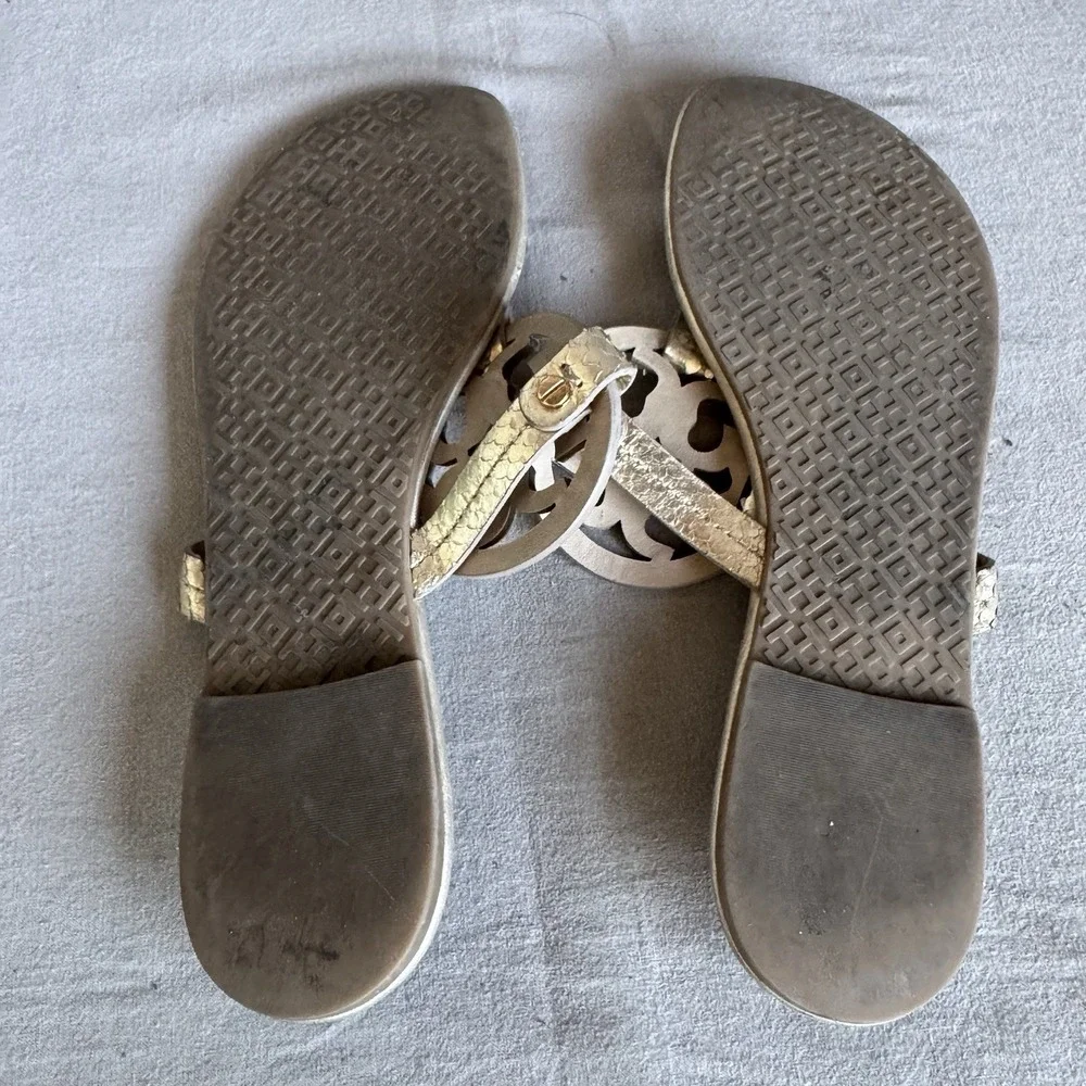 Size 9m - Tory Burch Women's Miller Gold Slip On Sandel's